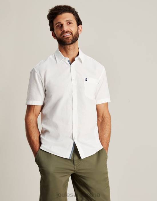 Joules camisa de lino rompedor hombres blanco vestir 64BB219