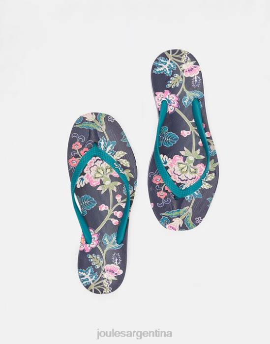 Joules chanclas sunvale mujer floral azul marino calzado 64BB154